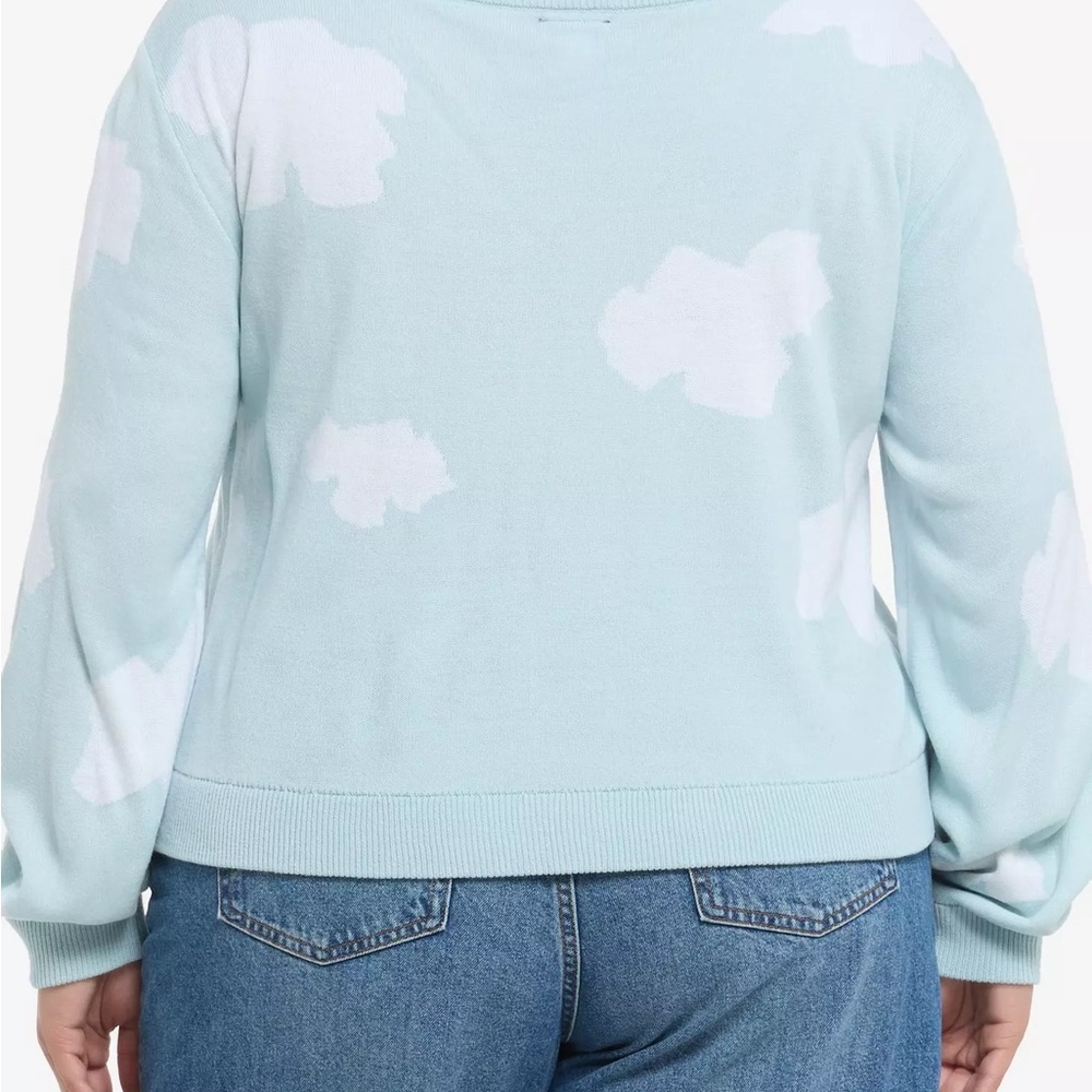 Peanuts Off-the-Shoulder Sweater - Light Blue and Red - Picture 2 of 8
